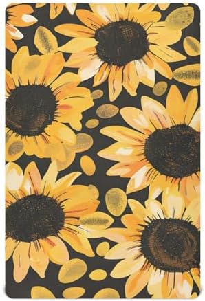 ALAZA Sunflowers Yellow Crib Sheets for Boys and Girls