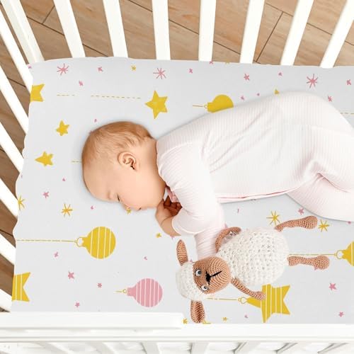 Wassud Stars and Balloons Crib Sheets 27x39 Inch Pack and Play Set