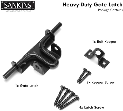 SANKINS 2pcs Heavy Duty Slide Bolt Gate Latch 1