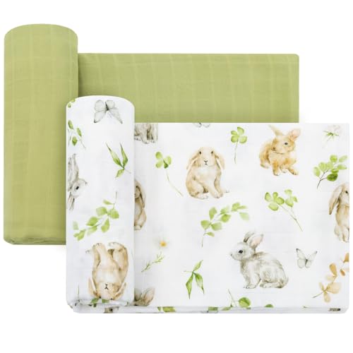 LifeTree Baby Swaddle Blankets with Rabbit Pattern