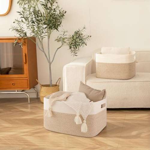 SIXDOVE 75L Cotton Rope Storage Basket for Kids and Baby Room