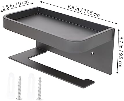 WATIIFUFU Toilet Paper Holder with Shelf Wall Mounted