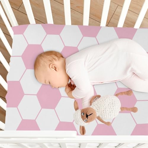 KICPOAY Fitted Crib Sheets Soccer Pattern 39x27in