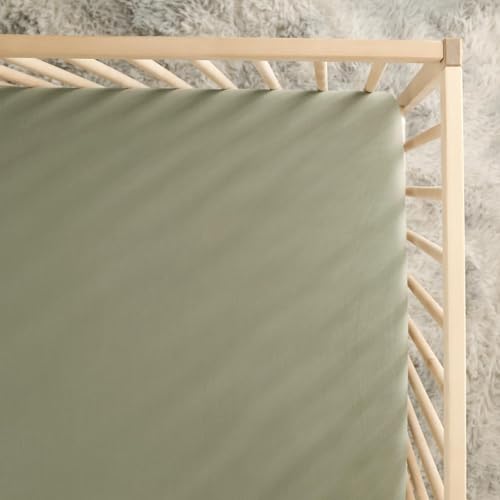 GRSSDER Mini Crib Sheets 2 Pack Sage Green