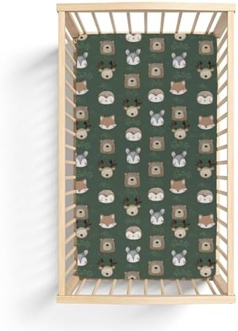 Baby Animals Crib Sheet Bear Deer Bunny Soft Fitted