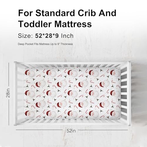 KASTLEE Watercolor Santa Crib Sheet 52x28