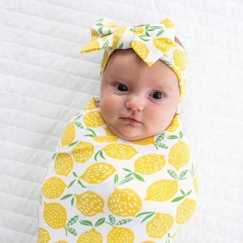 Little Sleepies Swaddle and Headband Bow Set for Newborns