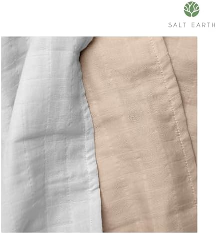 Salt Earth Organic Cotton Swaddle Blanket 2 Pack 47x47 Inch GOTS Certified