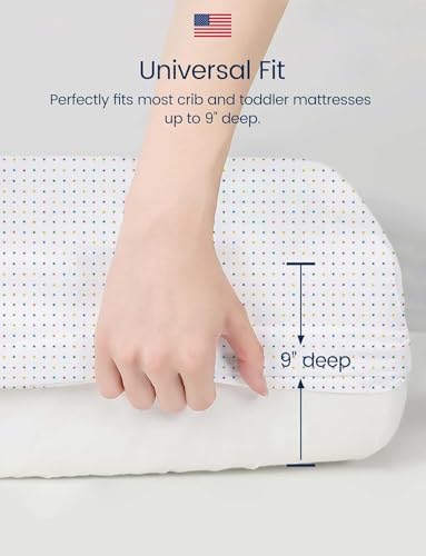 TotAha Premium Stretchy Crib Sheets 2-Pack - Moon Grey Sky