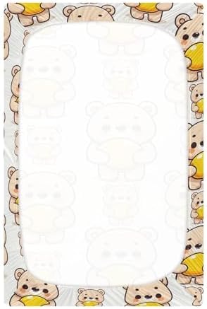 ALAZA Cartoon Bear Lemon Crib Sheets for Kids