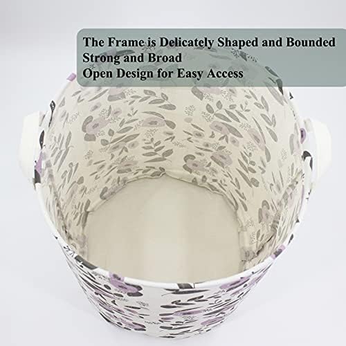 Mziart Foldable Laundry Basket with Handles Purple