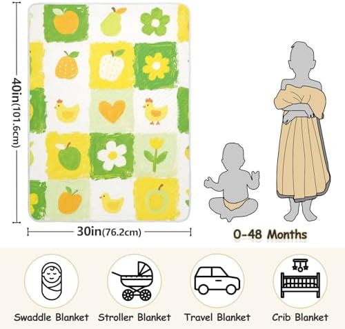 Sanluoli Monthly Milestone Blanket with Satin Trim for Baby 30x40in 1