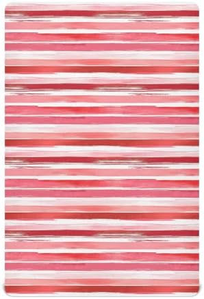 Gbjiemia Baby Crib Sheets Red Stripes for Boys Girls