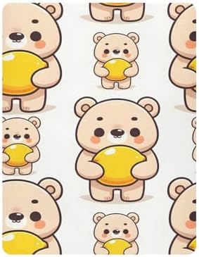 ALAZA Cute Cartoon Bear Crib Sheets for Boys and Girls