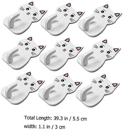 Amosfun 9pcs Cat Shaped Wall Hooks for Bathroom Storage