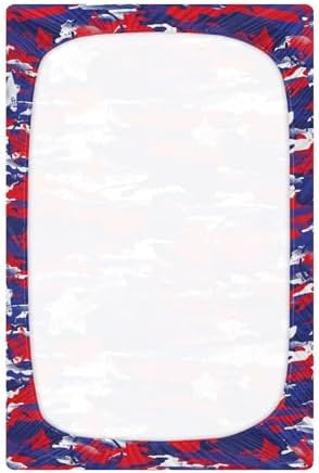 KICPOAY Fitted Crib Sheets Abstract July 4th American Stars Stretchy Playard Sheets