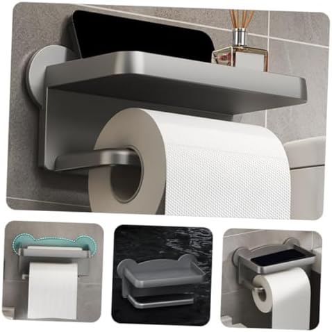 Chrome Toilet Paper Holder With Shelf Wall Mount