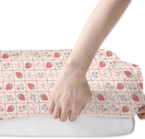Boho Strawberry Flowers Crib Sheets 2 Pack