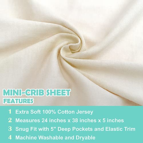 American Baby Company 100 Cotton Mini Crib Sheet 38 x 24