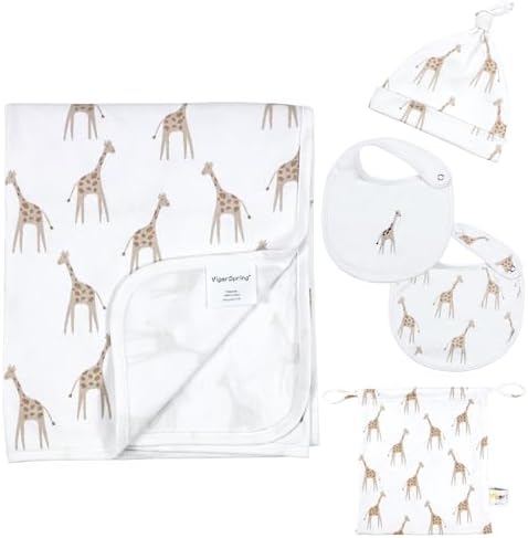 VigorSpring 5-Pack Newborn Swaddle Set with Hat Bibs and Bag