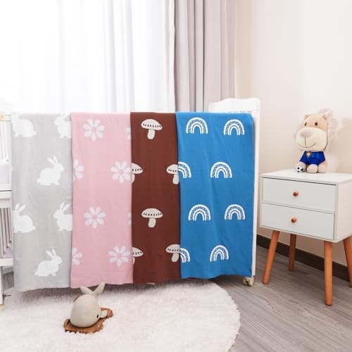 Davids Kids Rainbow Cotton Knitted Baby Blanket