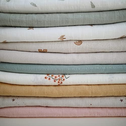Mushie Muslin Swaddle Blanket - Sparrow