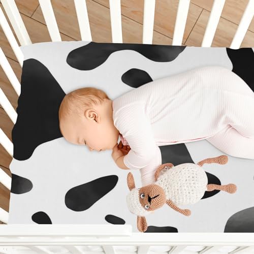Wassud Cow Print Crib Sheets Pack and Play