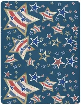 KICPOAY Crib Sheets USA Star Pattern Stretchy Playard Sheets for Baby