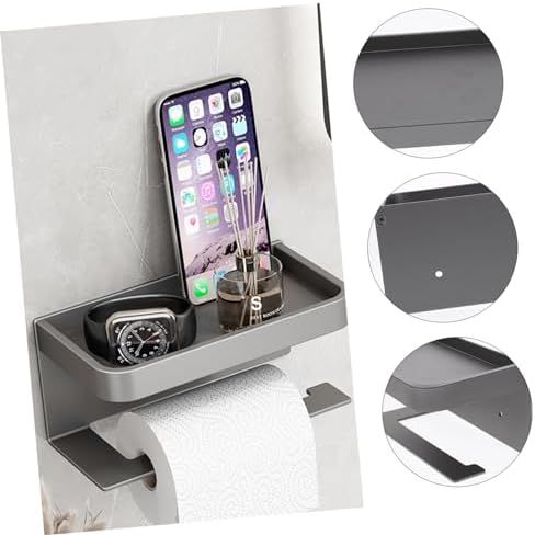 Gadpiparty Wall-Mounted Toilet Paper Holder with Shelf 1