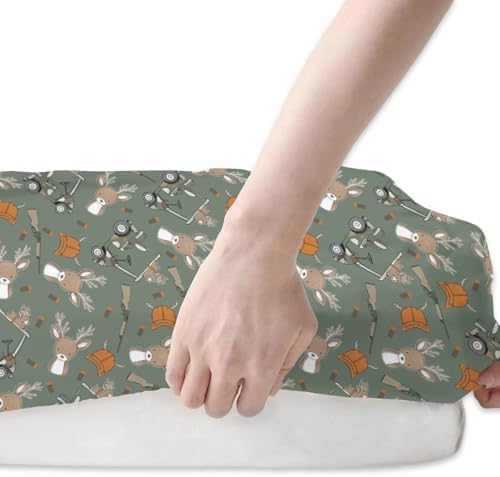 Camouflage Deer Fitted Crib Sheets for Boys and Girls 28x52