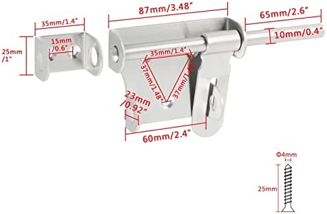 SHAUNI 6-Inch Stainless Steel Latch Bolt Lock 1