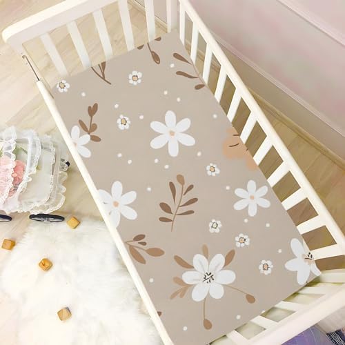 ALAZA Daisy Flower Boho Crib Sheets for Girls and Boys