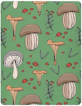 KICPOAY Forest Mushroom Crib Sheets Stretchy Playard Sheets for Baby