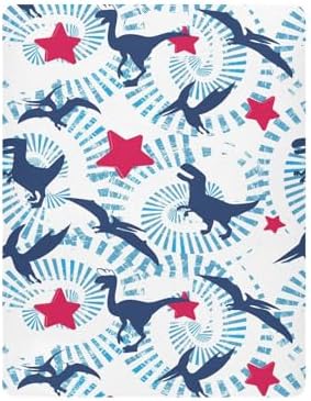 KICPOAY 4th of July Dino Star Crib Sheets