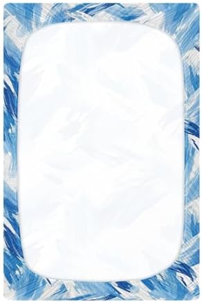 Wassud Abstract Blue Strokes Crib Sheets 27x39 Inch