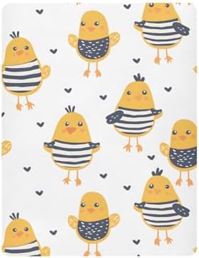 ALAZA Seamless Pattern Chicken Crib Sheets for Newborns