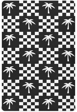 Palm Tree Check Crib Sheets Playard Sheets for Baby Toddler