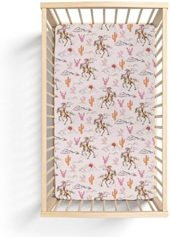 Cute Pink Cowgirl Baby Crib Sheets 52x28