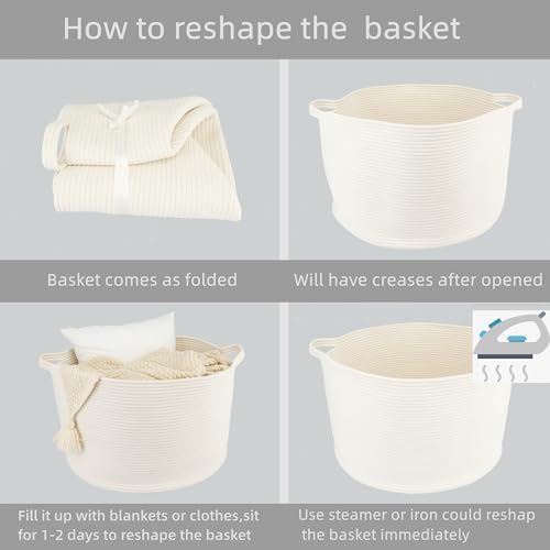 Large Cotton Rope Storage Basket for Kids and Dogs