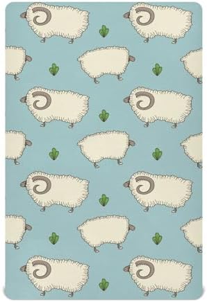 KICPOAY Sheep and Leaves Stretchy Crib Sheets