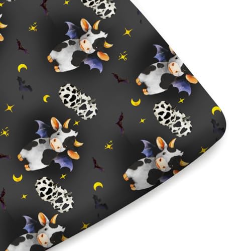 Halloween Cows Pumpkins Crib Sheet 52x28 Fitted Mattress Cover
