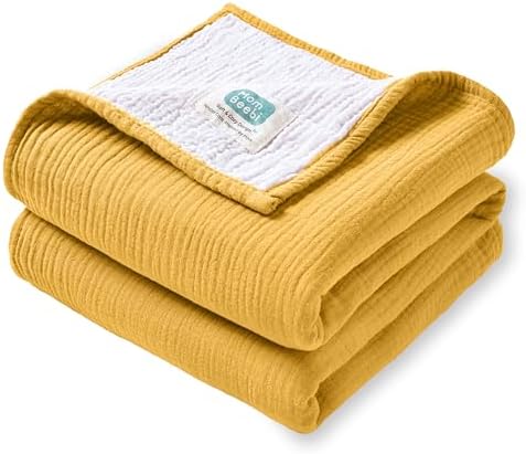 Mom Beebi Muslin Baby Blanket 37x37 Amber 4-Layer Swaddle