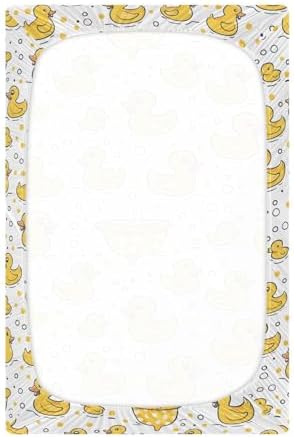 ALAZA Yellow Duck Crib Sheets for Girls and Boys