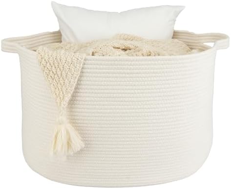 Large Cotton Rope Storage Basket for Kids and Dogs