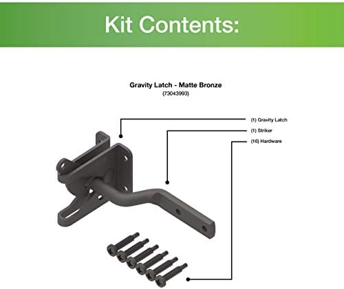 Barrette Outdoor Living 73043993 Matte Bronze Gravity Latch