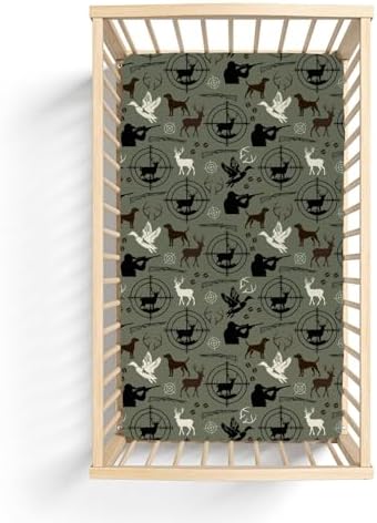 Hunting Deer Duck Baby Crib Sheets 52x28 Inch Fitted Mattress Cover