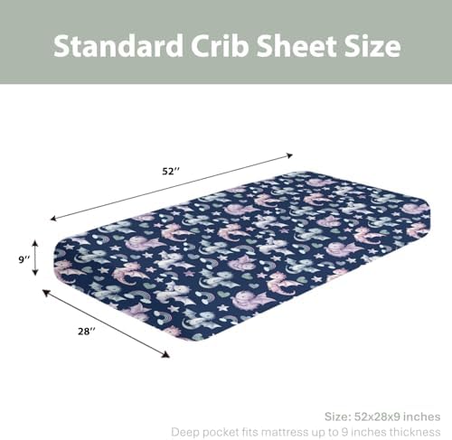 Cute Dragons Rainbow Baby Crib Sheet 28x52