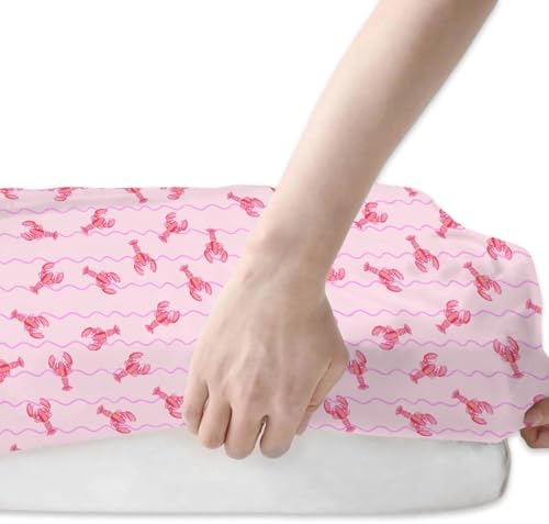Pink Lobster Stripe Crib Sheets for Boys Girls 2 Pack