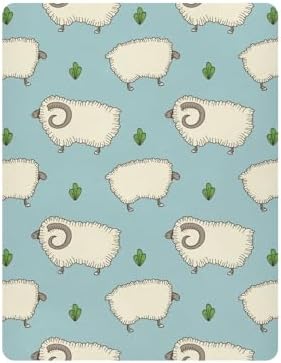 KICPOAY Sheep and Leaves Stretchy Crib Sheets