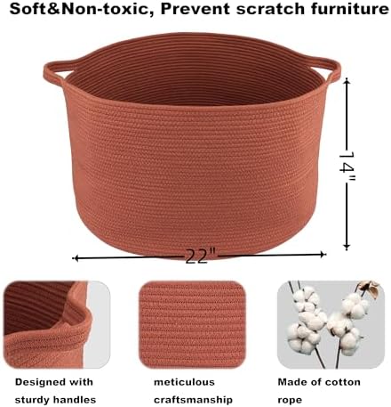 Large Cotton Rope Storage Basket for Kids and Dogs 1